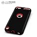 iPod Touch 5th Case, MagicMobile® Premium Dual Heavy Duty Hybrid Shockproof Resistant Armor Protective Case Cover for Apple iPod 5th Generation Black Rugged Silicone Layer and Red Hard Plastic