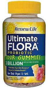 Renew life ultimate flora probiotic sour gummies, 60 co…