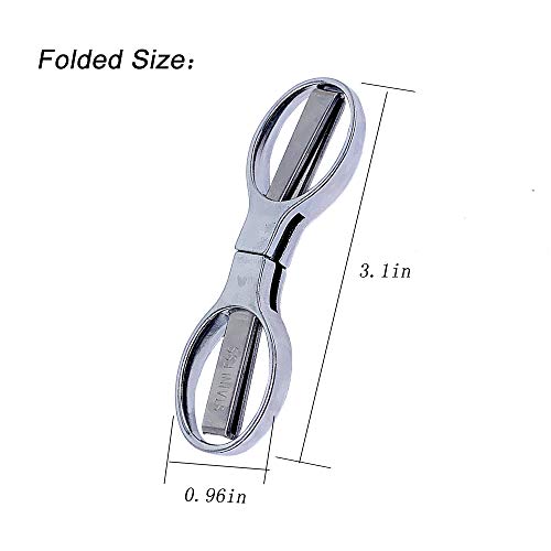 2Pcs Folding Scissors, Slip-N-Snip Scissors, Stainless Steel Telescopic Cutter Used for Home Office, Safety Portable Travel Trip Scissors - Thumbnail 2