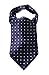 HISDERN Men's Ascot Polka Dot Jacquard Woven Gift Cravat Tie and Pocket Square Set