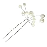 HuntGold 3X Wedding Party Bridal Shake Artificial Beads Hair Comb Claw Hair Hairpin Hair Ornaments Accessory(white)