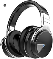 COWIN E7 Active Noise Cancelling Bluetooth Headphones with Mic Hi-Fi Deep Bass Wireless Headphones Over Ear, Comfortable Protein Earpad, 30 Hours Playtime for Travel Work TV Computer Iphone - Black