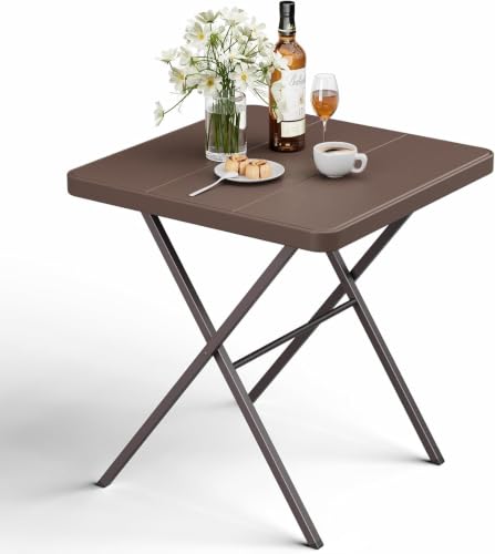 Folding Table, Heavy Duty Steel Frame 400 LBS Capacity Foldable Table