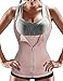 Nebility Women Waist Trainer Corset Zipper Vest Body Shaper Cincher Tank Top with Adjustable Straps (S, Beige)
