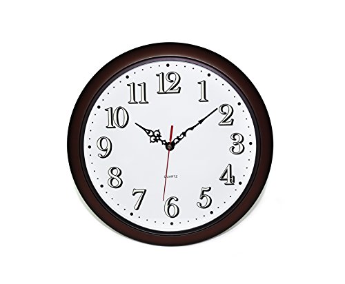 Glowing Forest Wood Wall Clock, Mute Mechanical Movement Technology with Absolutely No Ticking Sound! 13" in Diameter, Antiquity Style, Brushed Paint Surface Texture