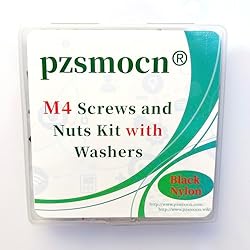 Pzsmocn 300 Pieces/100 Sets M4*25 mm Plastic Black