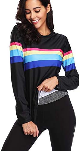 Taylover Women's Swim Shirt Rash Guard Long Sleeve Rash Guard UPF 50+ Swimwear Black