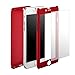 iPhone 7 Plus 5.5 Inch Full Body Hard Case-Auroralove Rose Red 360 Degree Full Protective Slim Sleek Front Back Case for iPhone 7 Plus 5.5 Inch with Tempered Glass Screen Protector