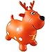 AppleRound Orange Reindeer Bouncer with Hand Pump, Inflatable Space Hopper, Ride-on Bouncy Animal