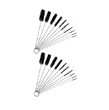 2 Sets of 10 nylon and metal cleaning brushes for pipes