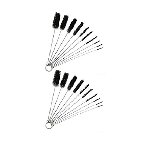 2 Sets of 10 nylon and metal cleaning brushes for pipes