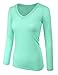 ELF FASHION Basic Slim Fit Long Sleeve Cotton and Melange T Shirt Top For Women (V-Neck and Round Scoop Neck)