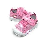 EASY21 Baby Toddler Girl Lacy Velcro Fashion Sneakers,Pink51,Size 5