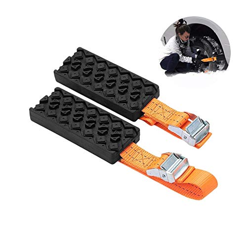Outzone Anti Skid Tire Blocks 2PCS Emergency Snow Mud Sand Tire Chain Straps Traction Device for Trucks and SUVs - Get Unstuck Now