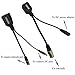 HUACAM Passive POE Injector and POE Splitter Kit with 5.5 x 2.1 mm DC Male and Female Power Adapter Connector POE Separator for RJ45 Power Over Ethernet (1 Pair)