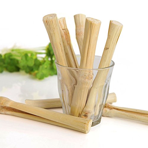 Bwogue 100g Pet Snacks Sweet Bamboo Chew Toy for Squirrel Rabbits Guinea Pigs Chinchilla Hamster (About 10-14 Sticks)