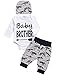 Aslaylme Baby Boy Outfit Newborn Dinosaur Clothes Baby Brother Bodysuit (White, 0-3 Months)
