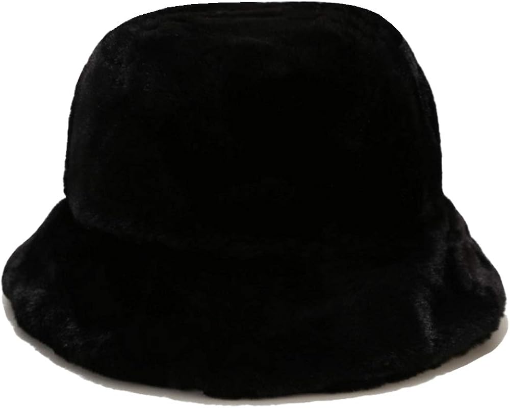 Wheebo Winter Bucket Hat for Women Girls Lady, Warm Fluffy Faux Fur