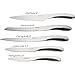 Kitchen Knife Set W/Wooden Block By Montaig (5 Piece Deluxe Set) Chef, Carving, Bread, Utility & Paring Knives Made Of 420 Grade Stainless Steel Elegant Design & Dishwasher Safe
