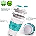 Reusable Coffee Cup, UUQ 12 oz Coffee Mugs with Organic Eco Friendly Natural Biodegradable PLA Material BPA Free, Coffee To Go Mugs for Travel and Work (Blue-green)