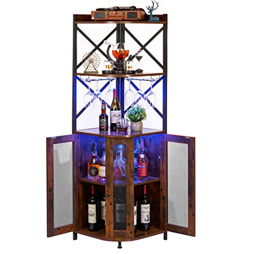 Corner Wine Racks Amazon Small Bar GAOMON Rustic Brown Corner Wine