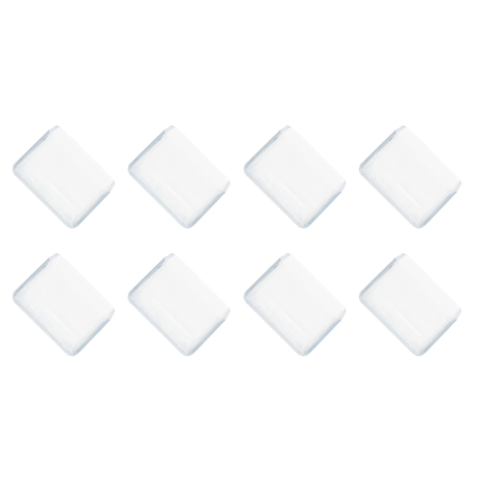 METALLIXITY Chair Leg End Cover (50mm x 50mm) 8Pcs, Square PVC Furniture Feet Caps Floor Protector - for Sofa Table Patio Chairs, Clear