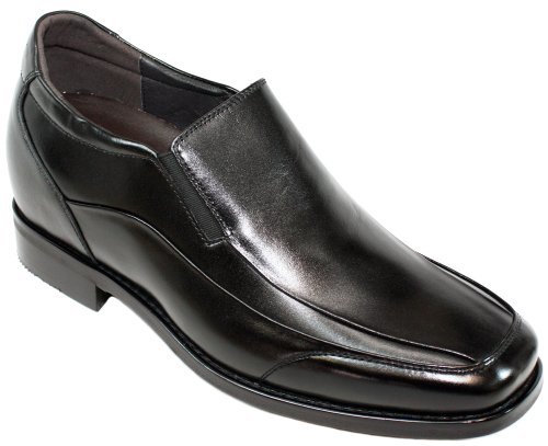CALDEN - K333011 - 3 Inches Taller - Size 10 D US - Height Increasing Elevator Shoes (Black Leather slip-on Dress Shoes)
