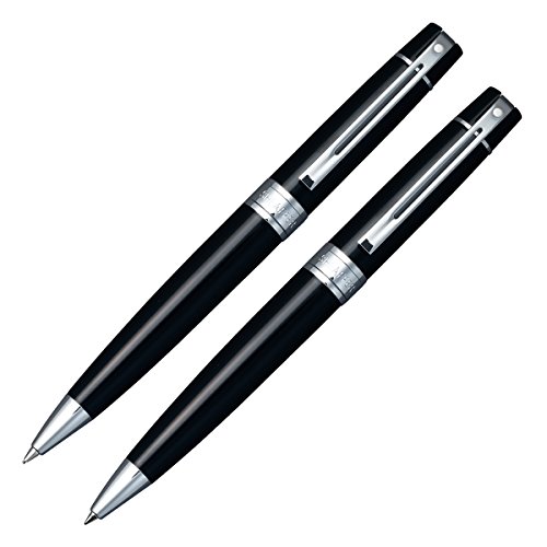 Sheaffer 300, Glossy Black, Chrome Plate Trim, Ballpoint Pen & 0.7mm Pencil Set (E9931251)