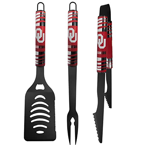 Siskiyou Sports NCAA Oklahoma Sooners 3 pc Black Tailgater BBQ Set, One Size