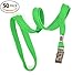 Bird Fiy® 50 Pcs Lanyard Bulldog Clip 32-inch Flat Braid Neck Lanyard for Id Cards/badges (Green)