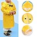 Age 2-10 Years Kids Hooded Button Down Long Jacket Bow Lightweight Raincoat