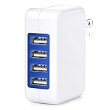 Besgoods 3.2A/16W High Speed 4-Port USB Wall Charger Portable Travel Charger Power Adapter with Folding Plug for iPhone 7 6s Plus, iPad, Samsung Galaxy, Android, HTC, Google Nexus and more, White