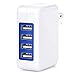 Besgoods 3.2A/16W High Speed 4-Port USB Wall Charger Portable Travel Charger Power Adapter with Folding Plug for iPhone 7 6s Plus, iPad, Samsung Galaxy, Android, HTC, Google Nexus and more, White