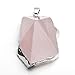 Top Plaza Natural Irregular Shape Gemstone Rose Quartz Healing Crystal Stone Pendant Necklace(Silver Case)