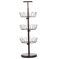 Rackaphile 3-Tier Revolving Shoe Organizer Rack Shoe Tree, Holds 18 Pairs, Bronze