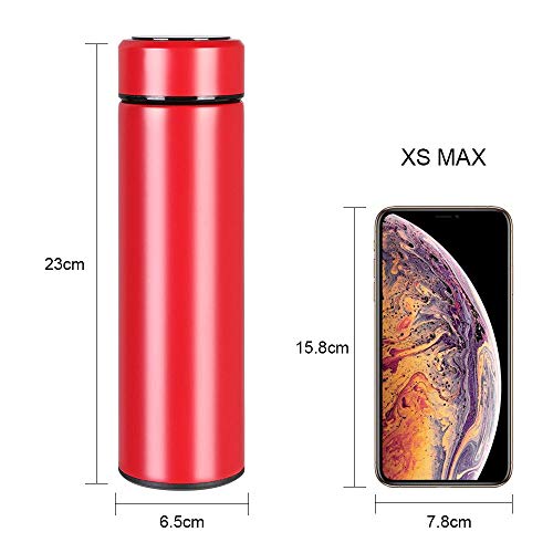 Flintronic Thermosflasche, 500 ML Wasserflasche Vakuum Isolierbecher 304 Edelstahl, LCD-Touchscreen-Temperaturanzeige, Smart Becher Dichtflasche Ideal für Hitze und Kälte – Bild 3