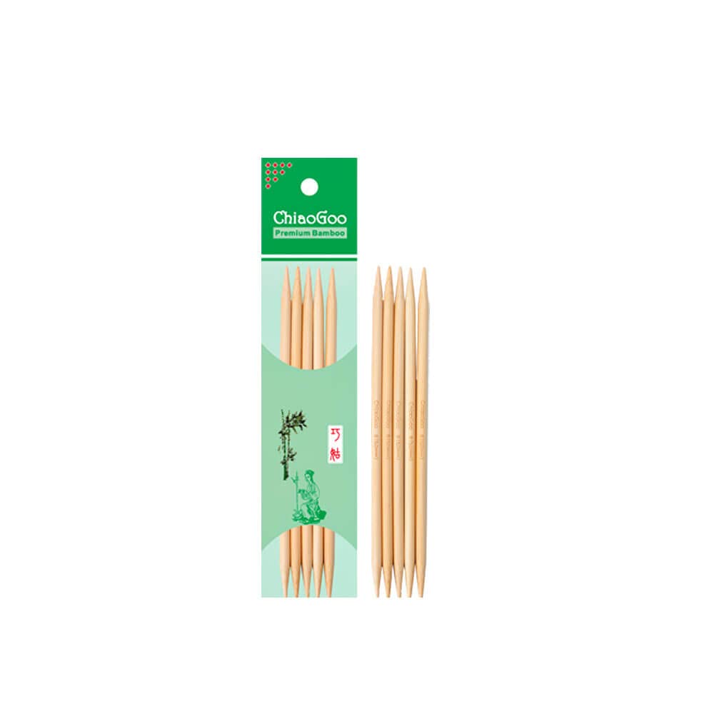 ChiaoGoo Double-Point. Needle Bamboo 20cm 9.00mm NTRL - 1pc