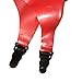 EXLATEX Black Latex Rubber Garter Suspender Belt with Clips (Large, Red)
