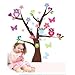 Qudi Tree Butterfly Tree Owl Wall Decor Removable Sticker/Decal Set