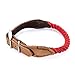 Mile High Life | Premium Cotton Rope Dog Collar | Stainless Steel Pin Buckle Ring Dog Collar | Genuine Leather Belt Collar | for Medium Dog Large Dogs(Red Small Neck 11″-14″ -20 lb)thumb 2