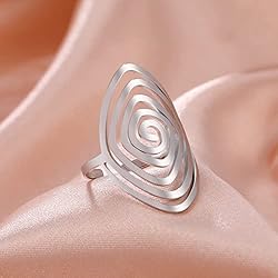 Dreamtimes Swirl Geometric Ring Spiral Swirl Ring