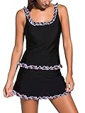 Begirlly Women Tankini Top Swimsuit Swimwear Set