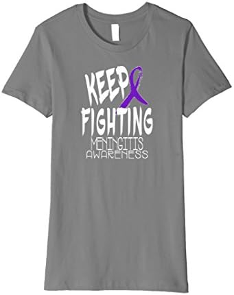 Womens Keep Fighting MENINGITIS Awareness Shirt XL Slate
