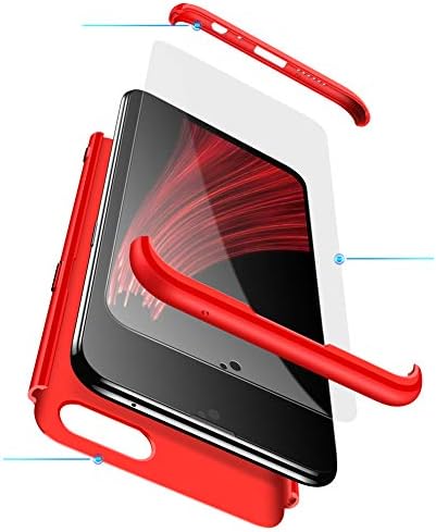 PAIPAIGUAN OPPO F9/F9 Pro/A7x Case Cover [Screen Protector Included] 3 in 1 Anti-Scratch Exact Slim Full Body Protection Thin Case for OPPO F9/F9 Pro/A7x 360°complete package protection-Red