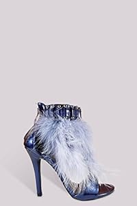 sandals with feathers around the ankle