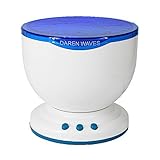 Recomfit Romantic Ocean Waves Light Relax Projector Pot Lamp, Mp3 Iphone Speaker, LED Star Night Light Projector, Music Projection (White&blue)