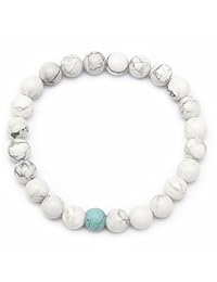 ZHEPIN - Pulsera elástica de piedras preciosas para parejas de 0.315 in, para hombres y mujeres