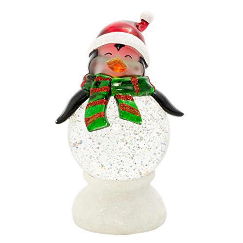 Penguin Merry Christmas Character LED Light-up 9 x 5 inch Acrylic Snow Globe