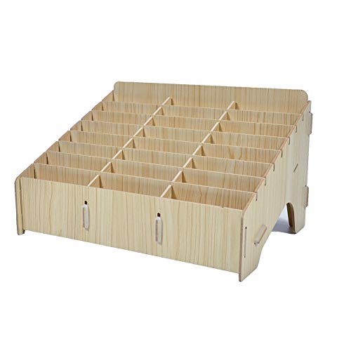 XICHENGSHIDAI Wooden Cell Phone Holder Mobile Phone Storage Box Desktop Organizer for Teachers Classroom School Office (36 Grid) — image 1