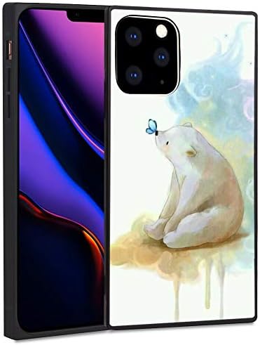 Apple iPhone 11 Pro Max Square Case (2019) 6.5in Polar Bear with Butterfly